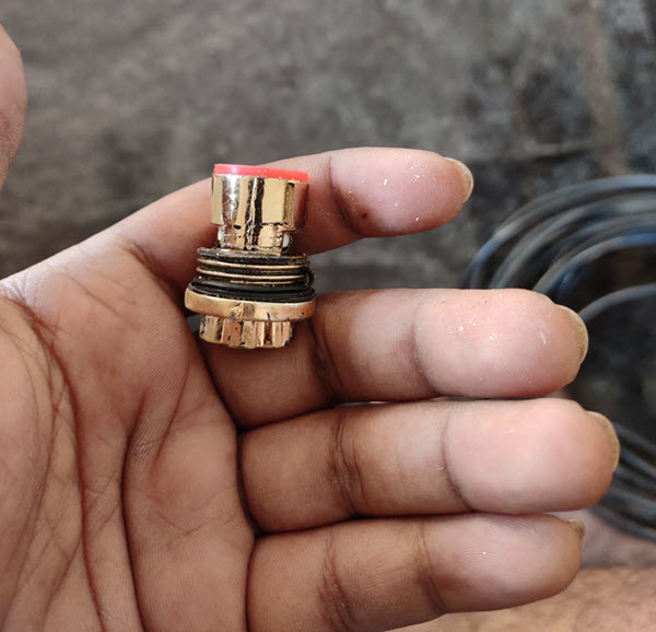 brass color coated angle valve disc  