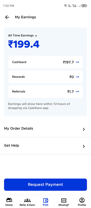 cashkaro my earnings after two days of using it cashkaro my earnings after two days of using it