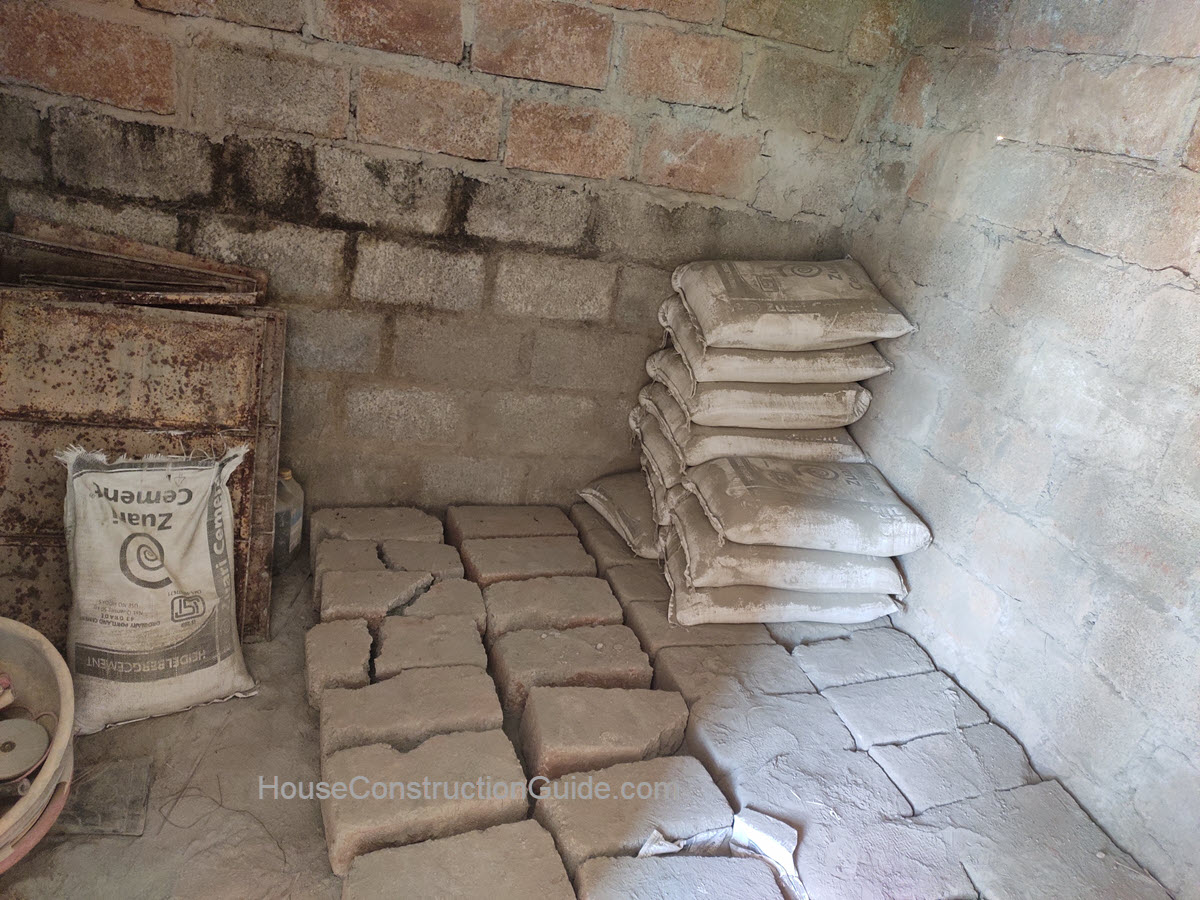 cement bags inside shed cement bags inside shed