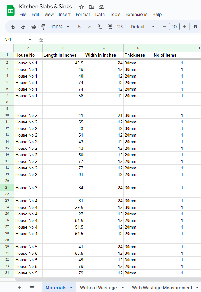 House Construction Expenses (Our's)